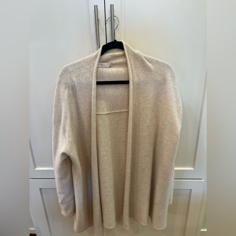 Tory Burch Cream Wool Cardigan